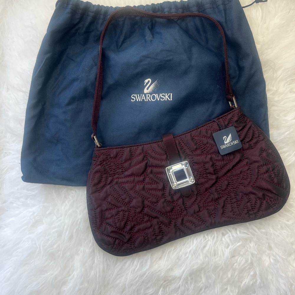 NWOT Swarovski Quilted Handbag w/ Crystal clasp.